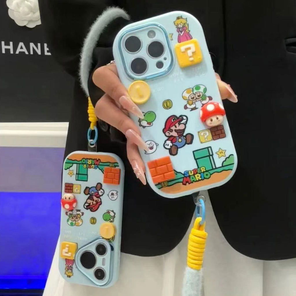 Blue Stereo Mario เหมาะสําหรับ iPhone17PROMAX เคสโทรศัพท์ Apple 16 Huawei mate70p80 Xiaomi 17opporen