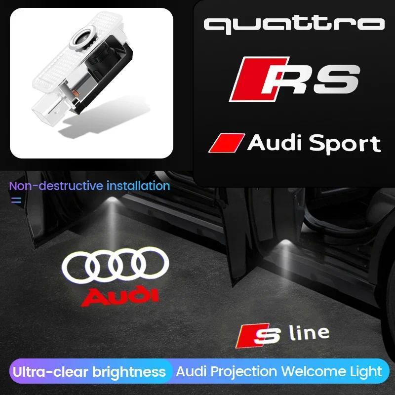 Led รถประตูยินดีต้อนรับแสง 3D โลโก้โปรเจคเตอร์สําหรับ audi A3 8V 8P 8L A4 B5 B6 B7 B8 B9 A6 C5 C6 C7