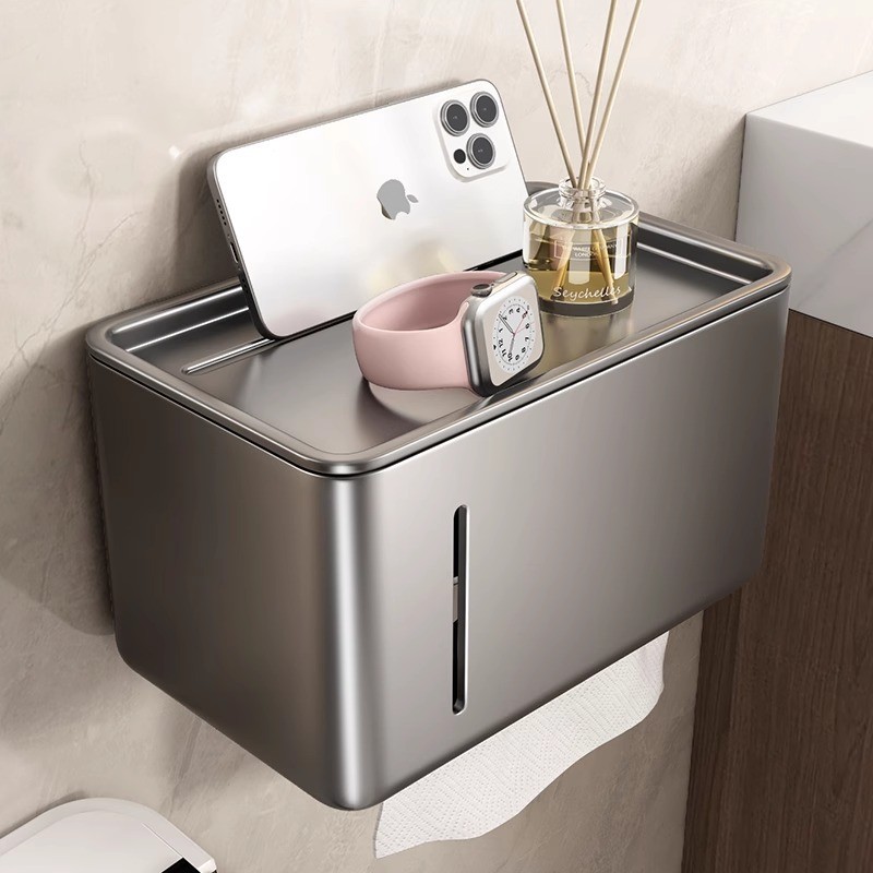 ที่ใส่กระดาษชําระผ้าเช็ดตัวกล่องใส่กระดาษชําระเจาะฟรี P770