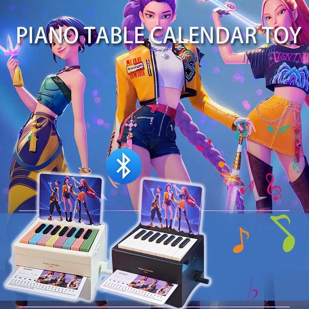 Kpop Demon Hunters เปียโนตารางปฏิทินของเล่น Playable ใหม่คริสต์มาสของขวัญโต๊ะปีและปฏิทิน F0o1