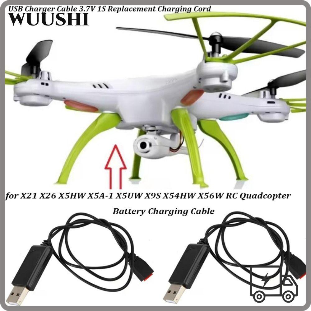 WUSHI เปลี่ยนสายชาร์จ,พลาสติกสีดํา USB Charger Cable,คุณภาพสูง 3.7V 1S Drone Parts อุปกรณ์เสริมสําหร