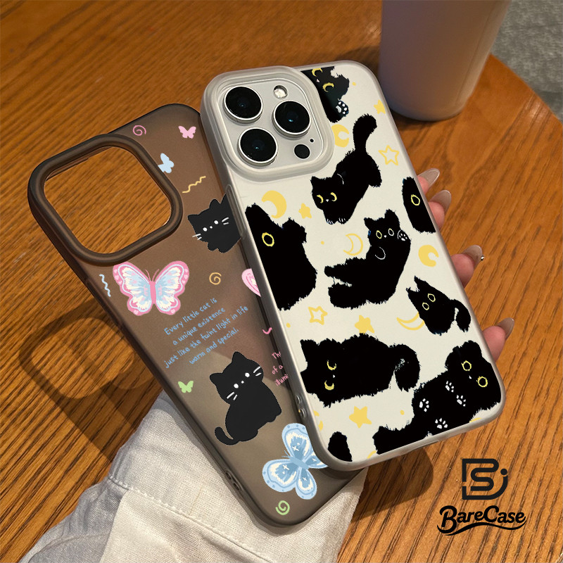 ช่วงเวลาแห่งความสุขของแมว เคส IPhone 17 16 15 12 14 13 11 Pro Max Air 7 8 X 7Plus 15 16 Plus XS Max XR พื้นผิวแบบฝ้า