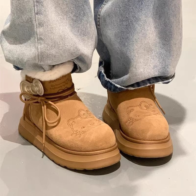 รองเท้าผู้หญิงแบบบูทสั้นฤดูหนาว ดีไซน์ใหม่ พร้อมซับในขนแกะให้อบอุ่น - รูปที่ 7