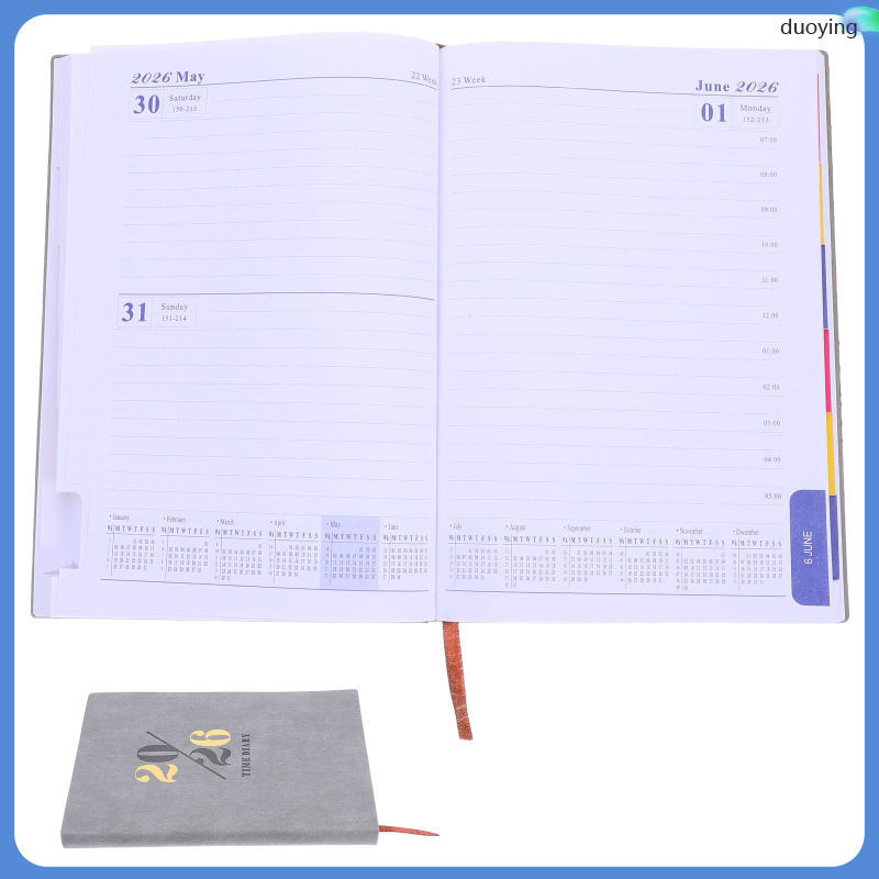 สมุดบันทึก Notepad Agenda Planer 2026 Weekly Planner Aesthetic duoying