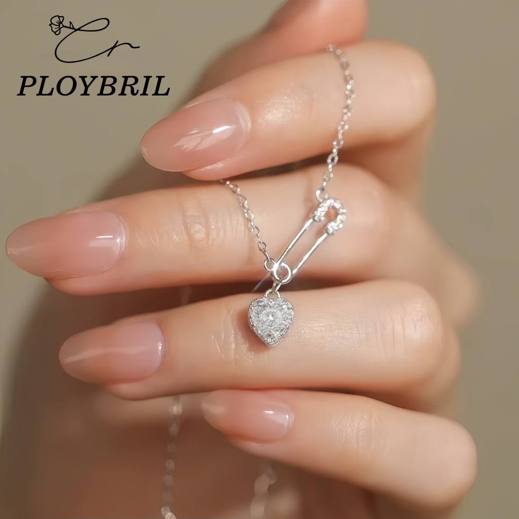 PLOYBRIL เก็บเงินปลายทาง ❤️ กำไลข้อมือรูปหัวใจประดับเพชร CZ สไตล์เกาหลีสุดน่ารักสำหรับผู้หญิง S020