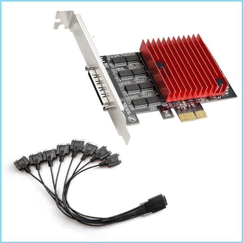 EZR PCIE ถึง 8 พอร์ต RS232 การ์ดขยาย PCIE 8 พอร์ต Serial Card PCIE ควบคุม