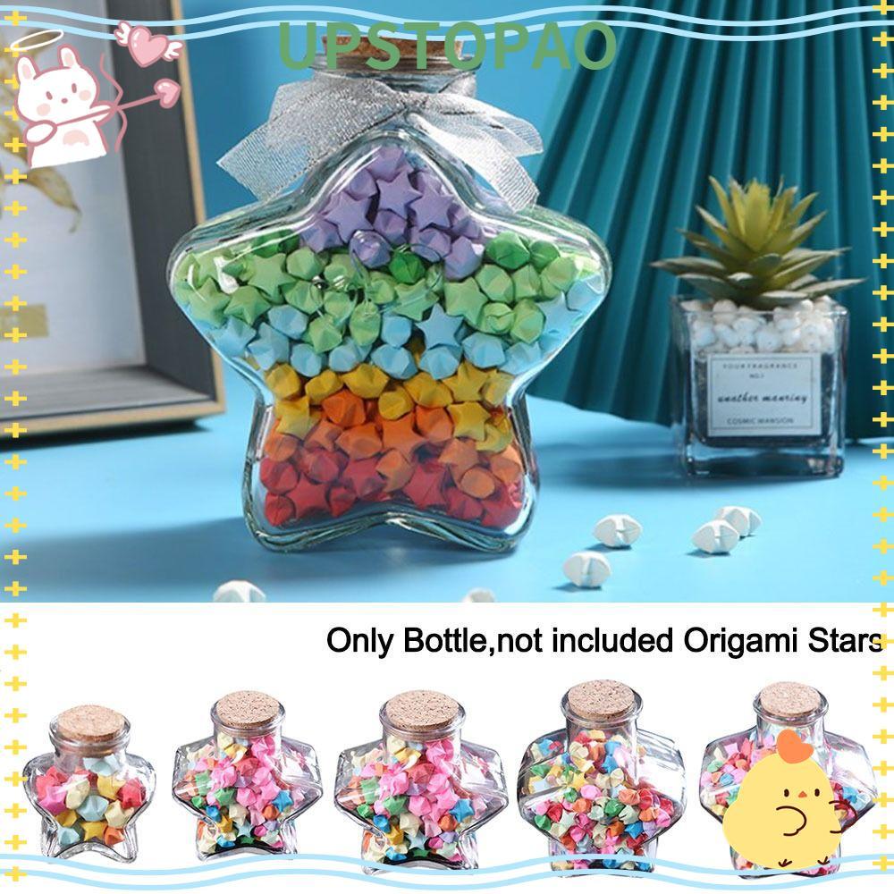 UPSTOPAO Wishing Bottle, Craft Origami Stars Glass Bottle, Creative Stars Shape Pentagram Storage Bo