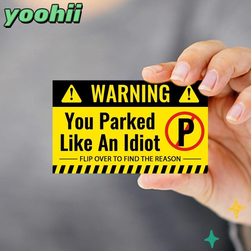 YOOHII 100 ชิ้นการ์ดจอดรถ, ตลก 3.5 x 2 นิ้วการ์ดที่จอดรถไม่ดี, คุณจอดเช่นการ์ด Idiot พร้อมการใช้เหตุ