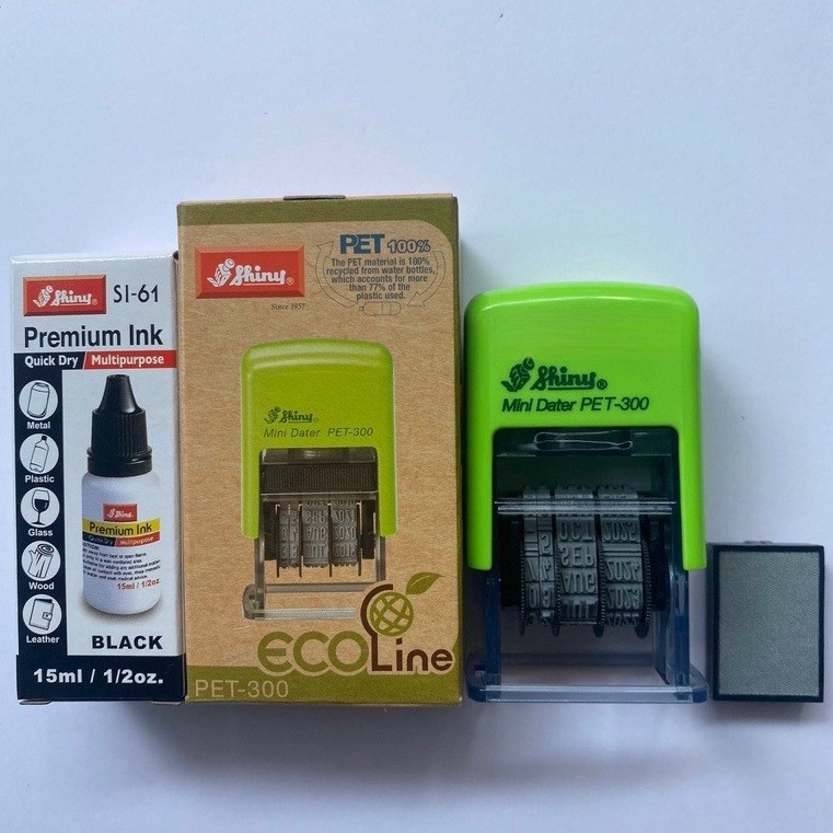 Combo of Shiny Pet 300 ประทับวันที่และตลับหมึกเฉพาะที่ประทับทุกวัสดุ