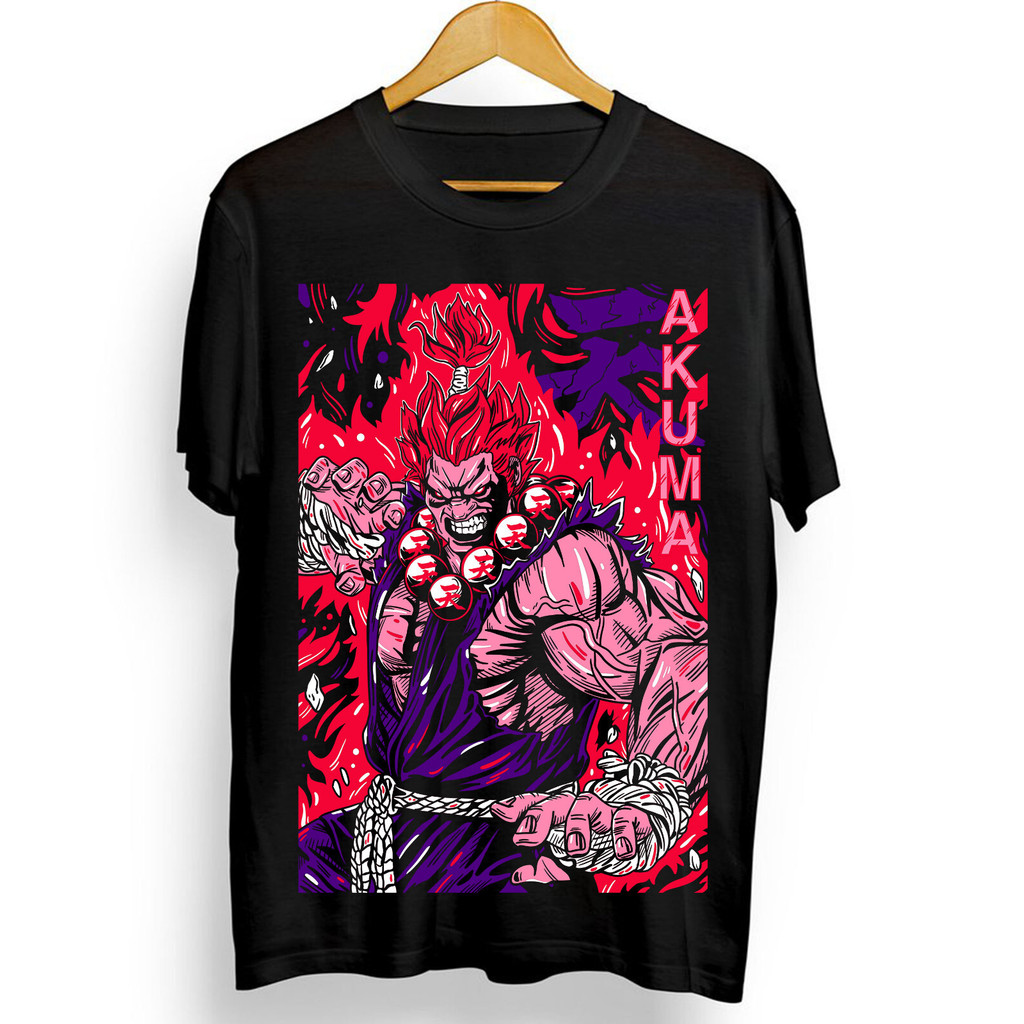 เสื้อยืดสไตล์ Akuma Gouki สำหรับเกมเมอร์ Street Fighter