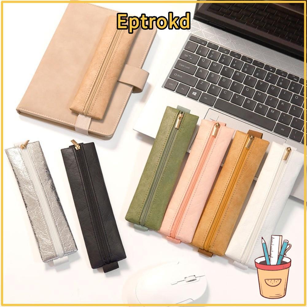 EPTRO Pencil , กระเป๋าใส่ปากกาความจุขนาดใหญ่แบบพกพา, หัวเข็มขัดยืดหยุ่นน้ําหนักเบา Tyvek ที่ใส่ปากกาการประชุมในสํานักงาน