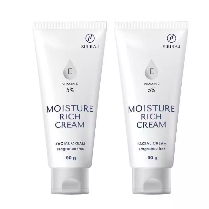1แถม1 ของแท้ ศิริราช ครีมบำรุงผิวหน้า วิตามินอี 5% Moisturizer rich cream Vitamin E มอยซ์เจอร์ ริช ให้ความชุ่มชื่น 90ML