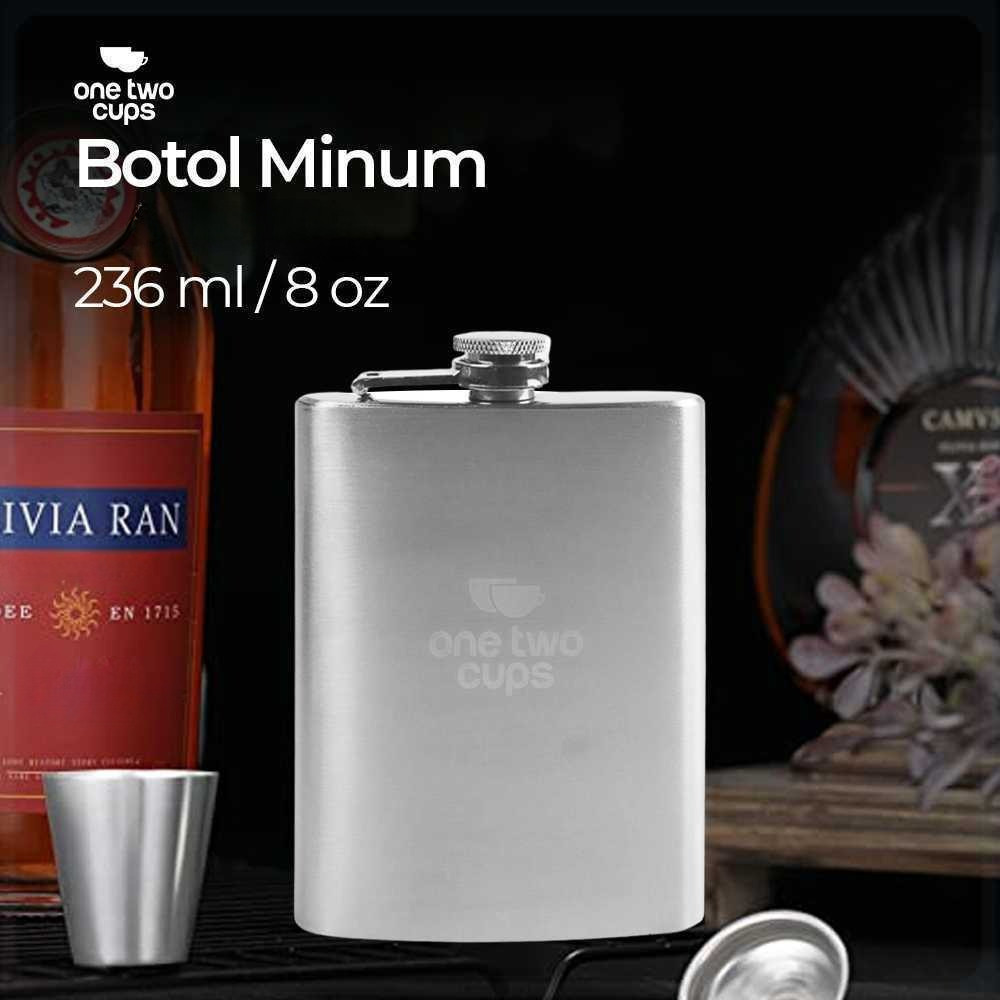 One Two Cups Stainless Steel Flask 201 8oz Drinking Bottle - MS351