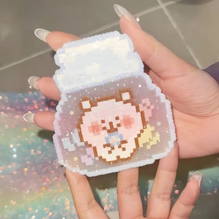 6-สีGlitter Iron-Onผ้าฟิล์ม– Sparkleฟิวส์ลูกปัดกระดาษรีดความร้อนฟอยล์สําหรับPerlerลูกปัดDIY Craftเงาเสร็จสิ้นสําหรับพวงกุญแจและ3D Art FusibleลูกปัดBlingอุปกรณ์เสริม