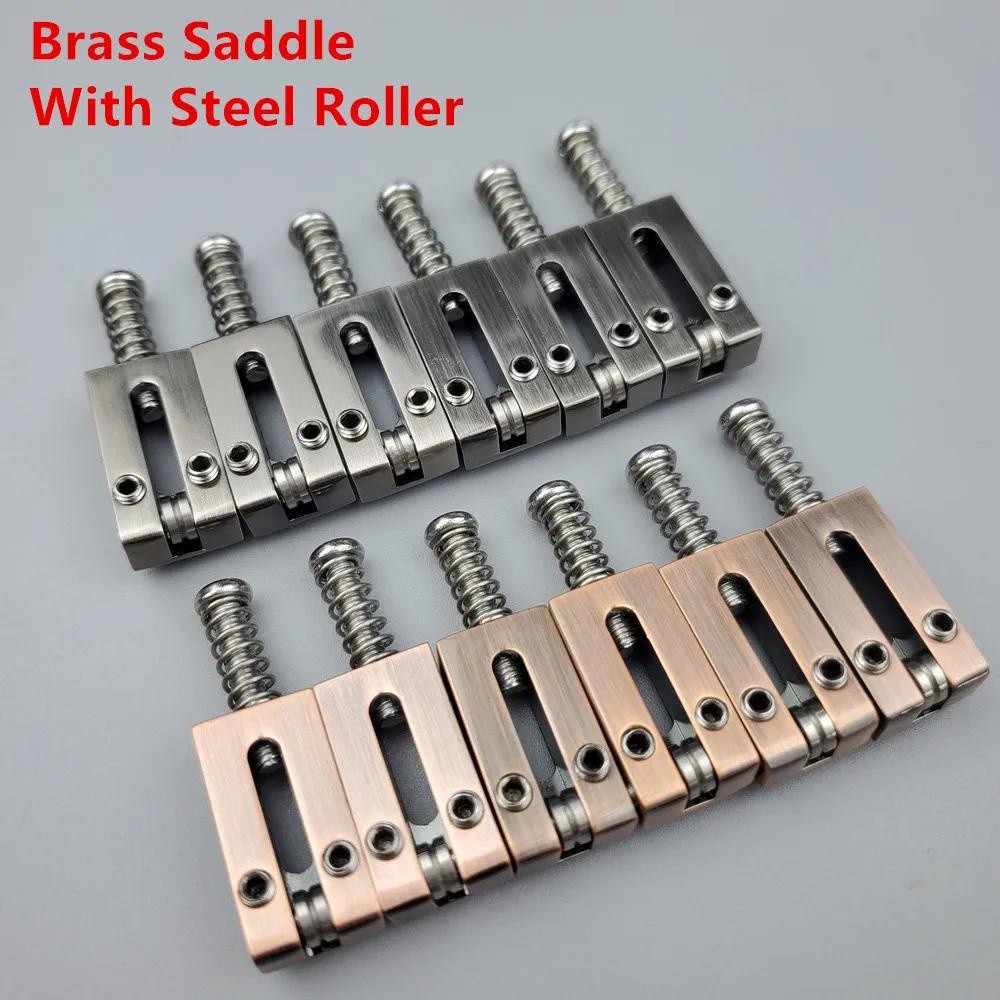 Made ในญี่ปุ่น 10.5 มม.ทองเหลืองอานเหล็กกีตาร์ไฟฟ้า Tremolo Bridge Bronze/โบราณเงินอานสําหรับ Strat ST Tele กีตาร์