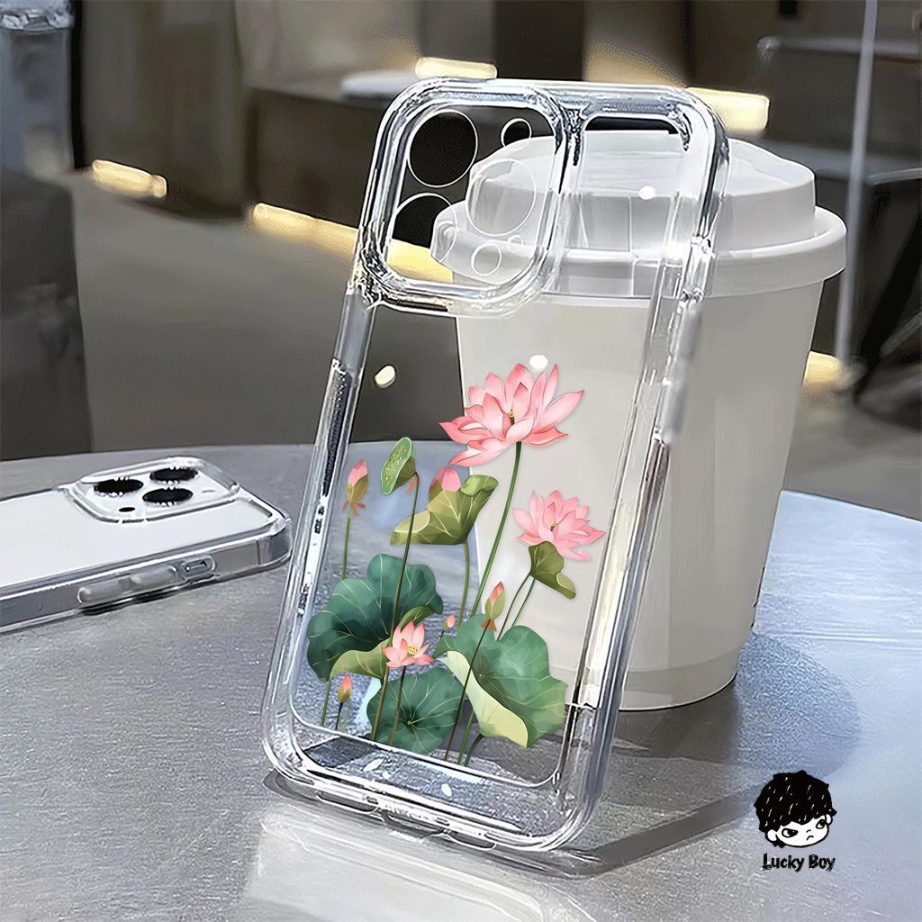 สําหรับiphone 18 Pro Max 17 บัวสวย 16 15 14 13 12 11 Pro Max 8 7 Plus X XR Xs Max Mini Simpleขั้นสูงโปร่งใสTpuเคสโทรศัพท์