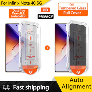 ฟิล์มกระจกสําหรับ Infinix Note 40 50x 50 Pro Plus 50 30 Pro Vip 30i 4G 5G GT 30 20 10 Pro ติดตั้งง่าย HD ความเป็นส่วนตัวกระจกนิรภัยป้องกันหน้าจอฝุ่นฟรีติดตั้งกล่อง