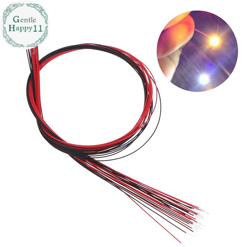 GentleHappy 10 ชิ้น 20 เซนติเมตร t0603wm ประสาน micro litz ตะกั่วแบบมีสาย warm white smd led 0603 TH