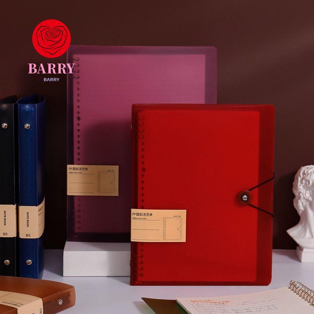 BARRY A5/B5/A4 Binder Cover, ฝาครอบด้านใน 8 หลุมหลวมโน้ตบุ๊ค, การออกแบบโปร่งใส DIY Binder Notebook B