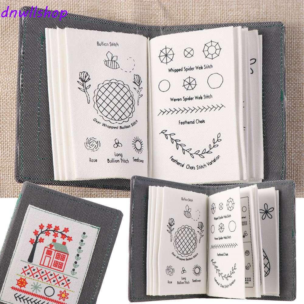 DNWLLSHOP 86 ชิ้น/เซ็ตเย็บปักถักร้อย Stitch Book Kit, 106 รูปแบบ Handmade เย็บปักถักร้อย All-in-One DIY Stitch Book, เครื่องมือผ้าลินิน Felting แบบพกพาเย็บปักถักร้อยหนังสือเริ่มต้น