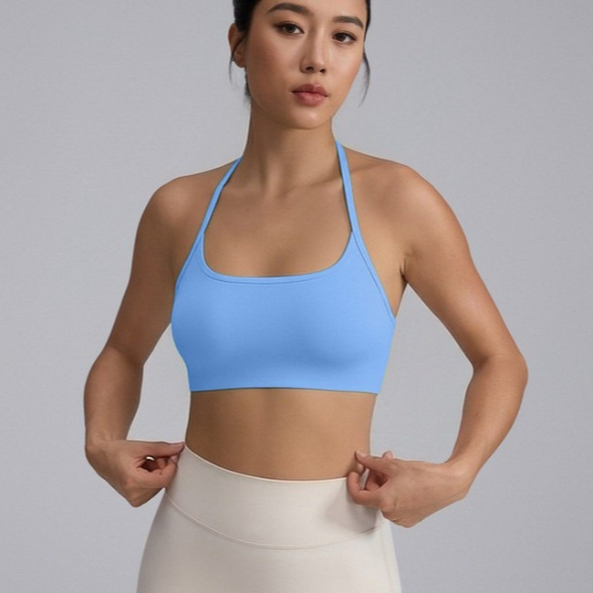 【LASYYOGA】Sports Bra แฟชั่น Cross Beauty กลับรวบรวมกันกระแทก Bra Gym ฟิตเนส