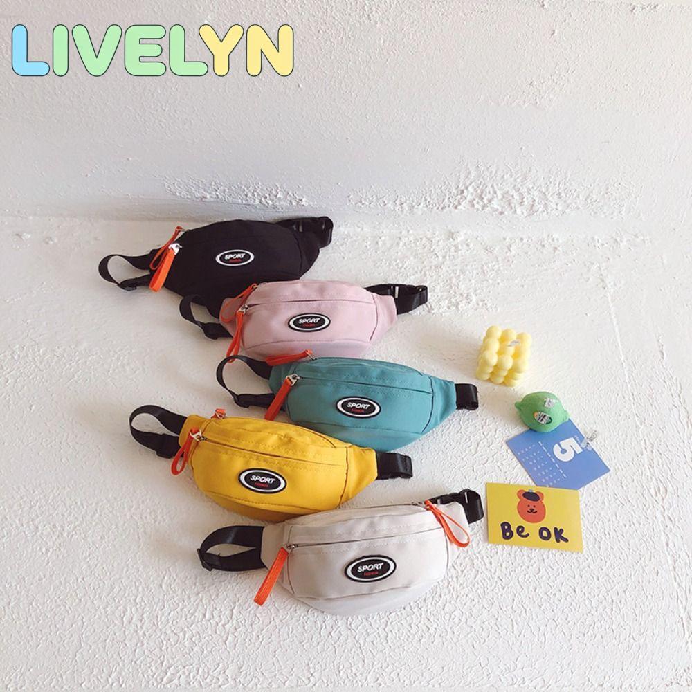 LIVELYN กระเป๋าคาดหน้าอกสําหรับเด็ก, กระเป๋าคาดเอวมีซิปความจุขนาดใหญ่กันน้ํา, กระเป๋าคาดเอวมีซิปอเนกประสงค์ที่ทนทานต่อการสึกหรอ