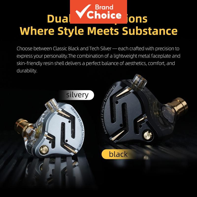 KZ ZS12 PRO 2 หูฟัง In Ear Monitor หูฟัง 5BA1DD 6 Hybrid Driver หูฟังสําหรับเล่นเกมแบบมีสาย HiFi Clarity เสียง Immersive Bass IEMs สําหรับเล่นเกมนักดนตรีนักร้อง Audiophile