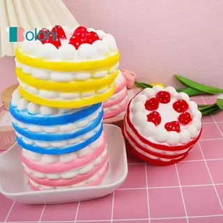 [Boloni] Kawaii เค้กช้า Rising ความเครียดบรรเทาของเล่นบีบสําหรับเด็ก PU Soft Dpression ของเล่นอาหารจําลองเค้กบีบของเล่นใหม่