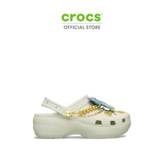 CROCS รองเท้าลำลองผู้หญิง CLASSIC PLATFORM DENIM GLITZ CLOG …