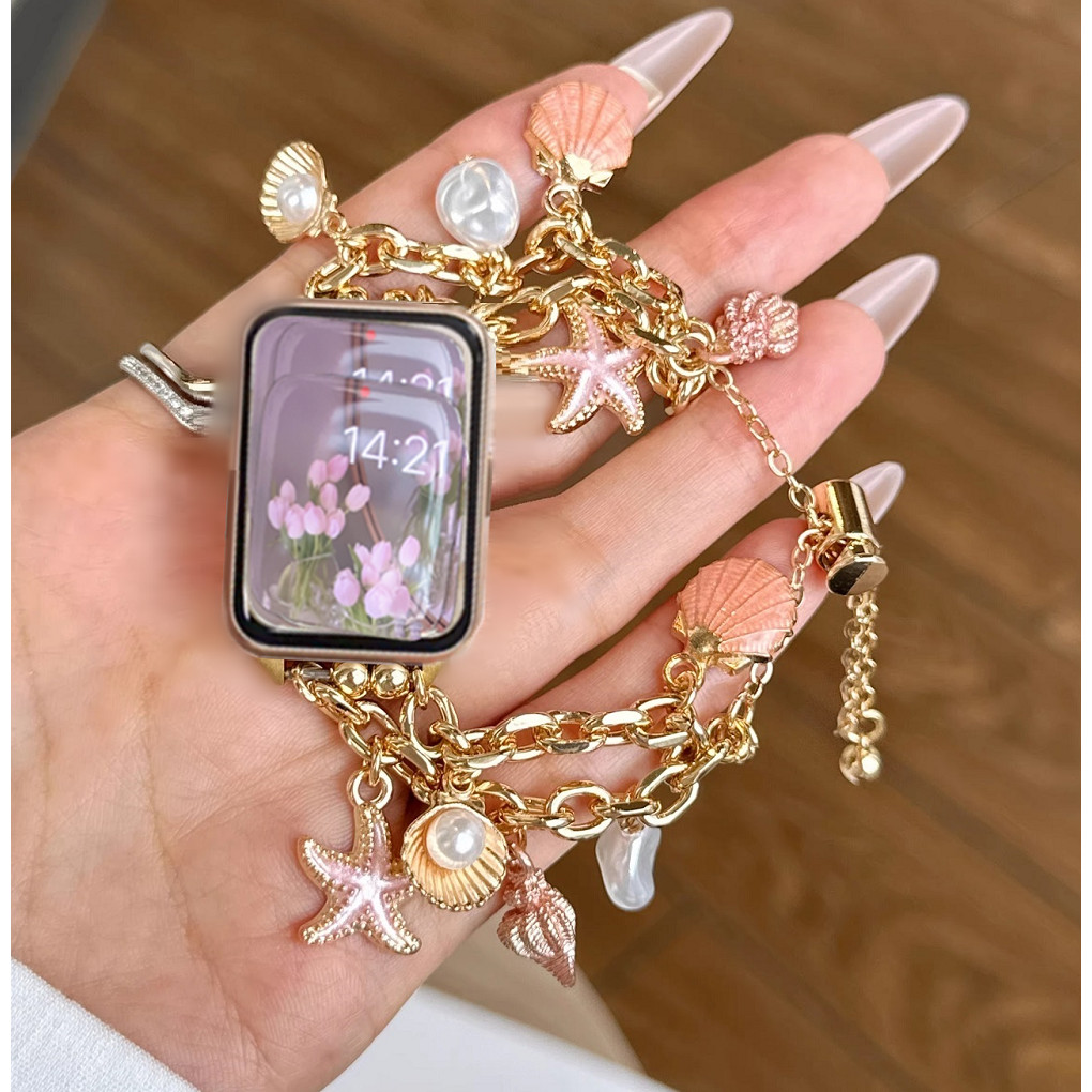 Ocean Sea Shell Watchband For สาย Samsung Galaxy Fit 3 Strap Replacement Galaxy Fit 3 สาย Watchband 