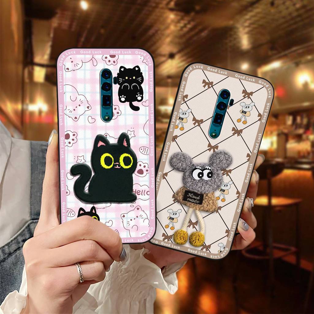 ซิลิโคนสกปรกทนเคสโทรศัพท์สําหรับOPPO Reno 10X ZOOM/10X/10X Proกันกระแทกน่ารักทนทานสามมิตินุ่มกรณี3Dป้องกันการ์ตูนปกหลังTPU Plush Anti-knock