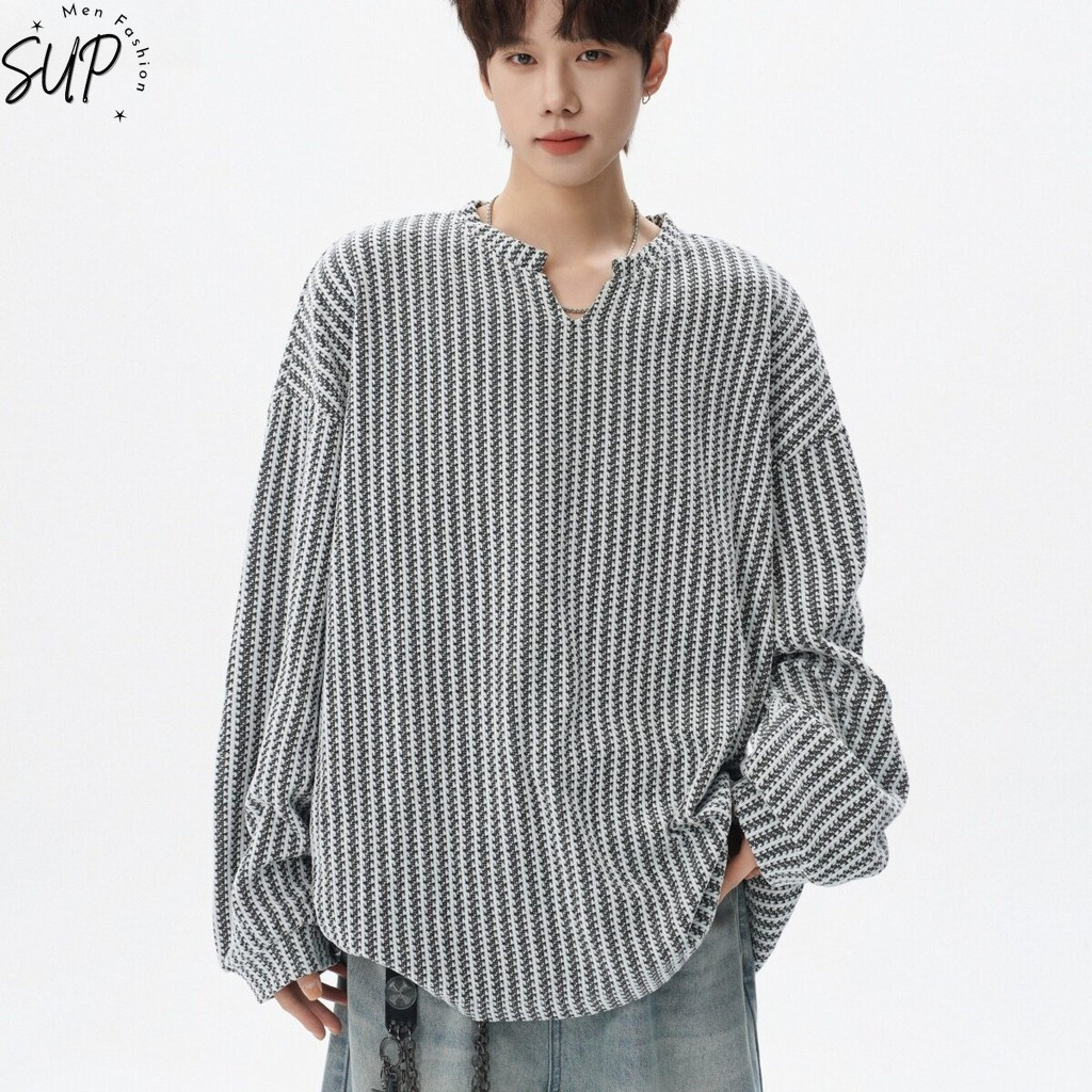 เสื้อเชิ้ตแขนยาวผู้ชาย สไตล์สตรีทแวร์ สำหรับฤดูใบไม้ผลิ ทรงคลายยุค ก้างปลาว่ายระบายอากาศ