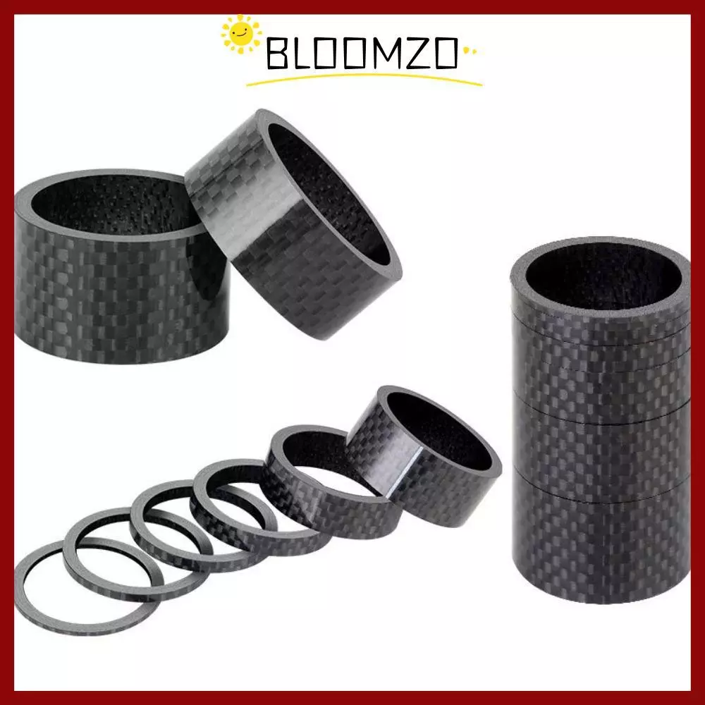 BLOOMZO 5 ชิ้น/เซ็ต จักรยาน Stem Washer คาร์บอนไฟเบอร์ ultralight, อุปกรณ์เสริมสำหรับ.Handlebar Stem