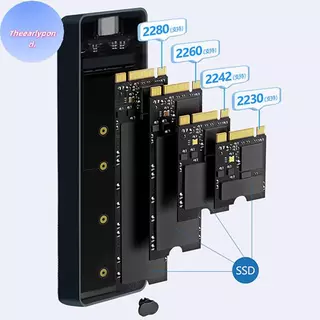 EARLYPTOND M2 SSD กรณี NVMe SATA Dual Protocol 10Gbps พร้อมจอแสดงผลหน้าจออัจฉริยะดิจิตอล USB3.2 Gen2 ประเภท C Disk กล่อง M.2 SSD Enclosure TH