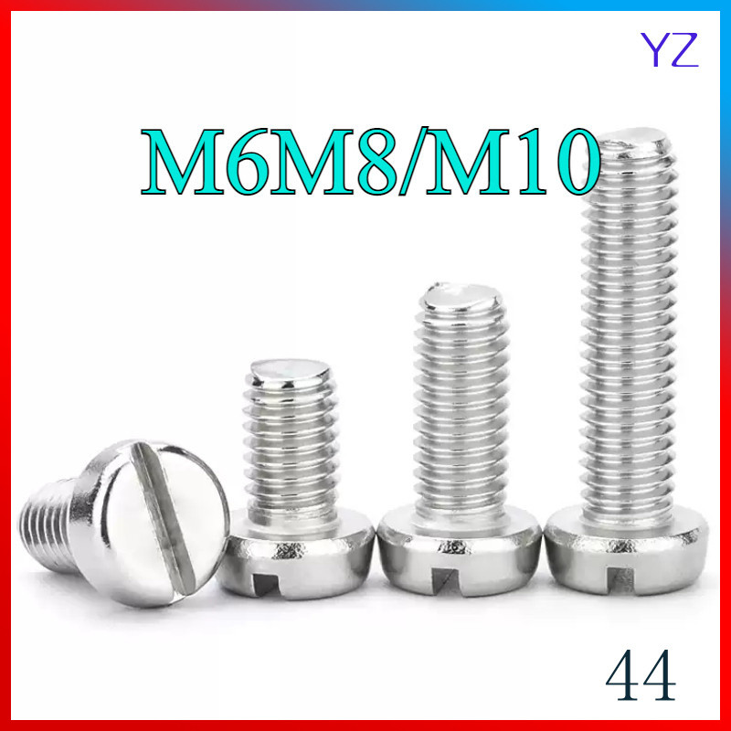 304 สแตนเลส one-slot สกรูหัวทรงกระบอก GB65 สกรู slotted หัวกลม bolt M6M8/M10HN-MB