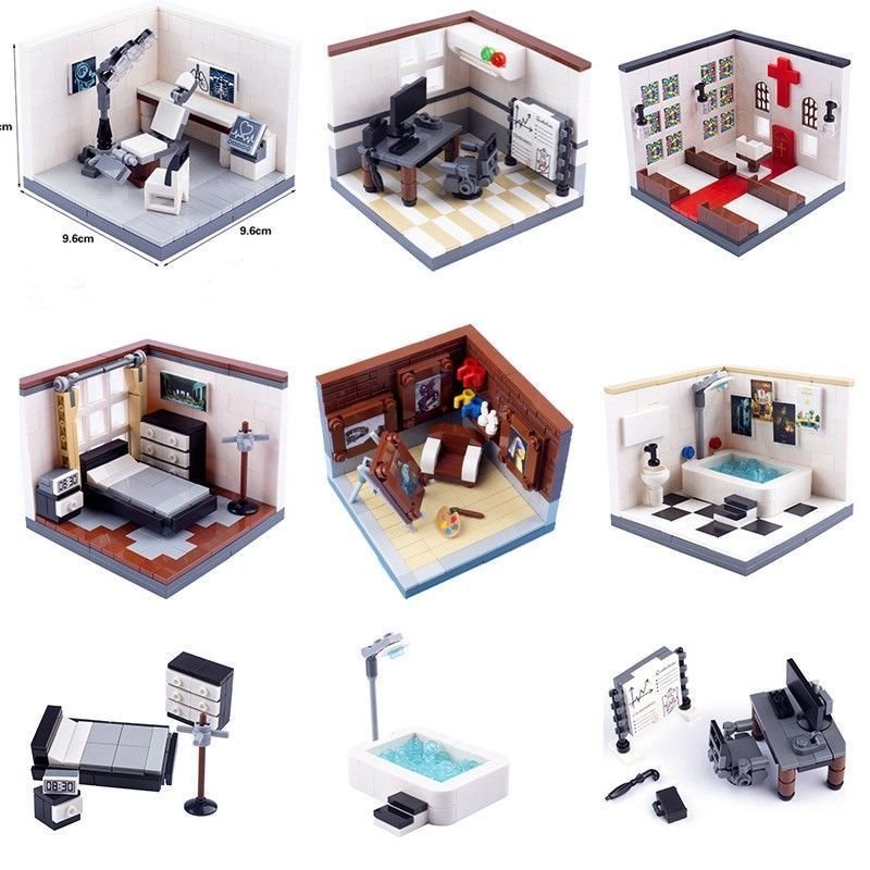 MOC City Life Scene Compatible Minifigure Minifigure Accessories Wedding Church Studio Hospital Smal