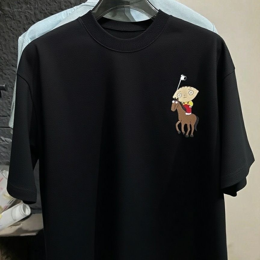 เสื้อโปโลผู้ชาย Family Guy Stewie Griffin ทำจากผ้าฝ้าย 100% แบบพิเก แขนสั้น สวมใส่สบายทุกวัน