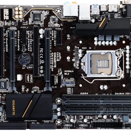 กิกะไบต์ Z170-D3H เมนบอร์ด1151ที่รองรับเข็ม i56500 6600k i7 6700 7700kcpu