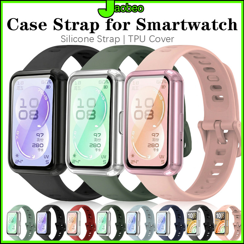 【สาย+เคส】กรณีกันชน TPU สายยาง for Smartwatch Huawei Band 11/ 11 Pro ป้องกัน Gores ครอบคลุมเต็ม สายพานเปลี่ยน