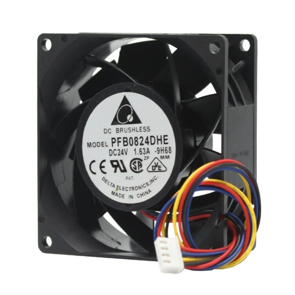 Delta PFB0824DHE DC 24V 1.63A 8 ซม.รุ่น 80x80x38 มม. 4-pin PWM พัดลมระบายความร้อน