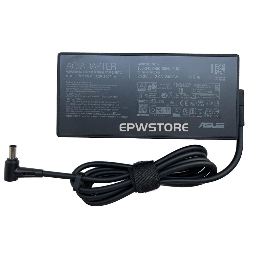 Slim 240W 20V 12A AC Adapter Charger สําหรับ Asus TUF505DV TUF505DT แล็ปท็อปสําหรับเล่นเกม