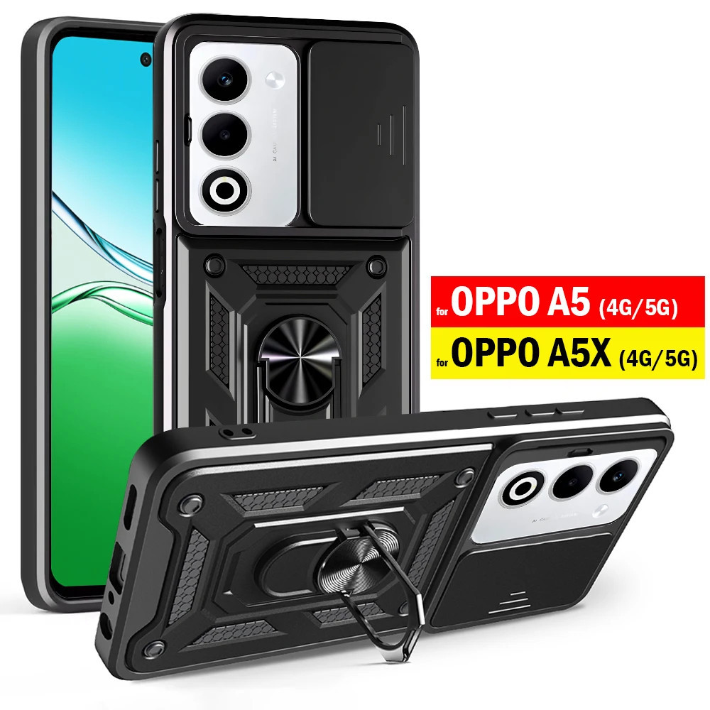 OPPO A5 / A5X / A5i PRO / A5 PRO / A6 PRO / A3 / A3X / A3 PRO IRING CASE MILITARY SLIDE CAMERA CASE