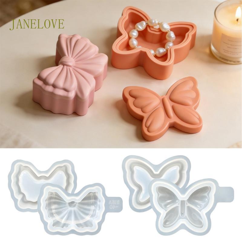 JLOVE Elegant Bowknot แม่พิมพ์ซิลิโคนสำหรับทำเอง อุปกรณ์จัดแสดงเครื่องประดับและของตกแต่งด้วยเรซิน