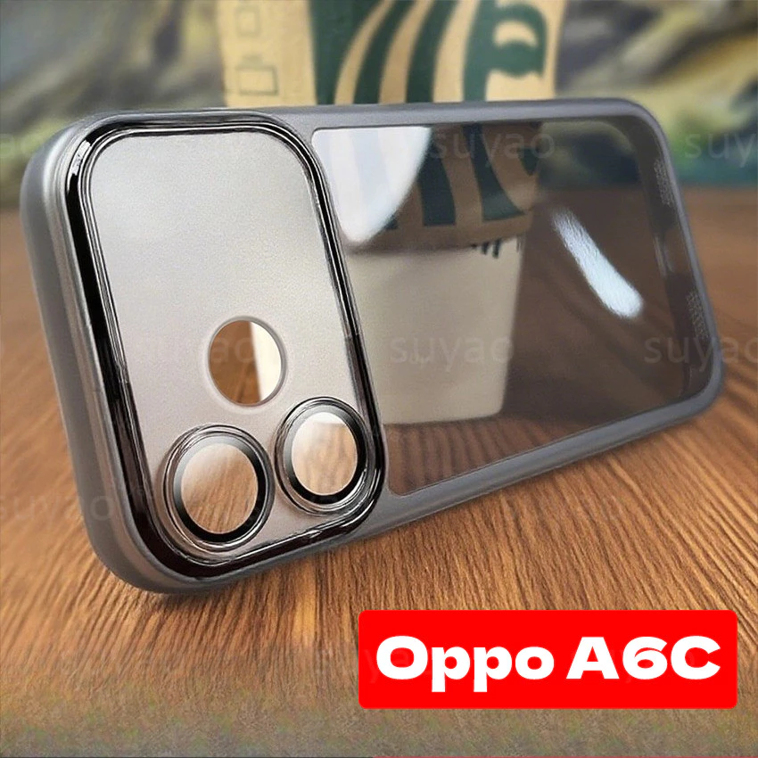 สําหรับOppo A6C 4G 2026 เคสโทรศัพท์สแควร์ปลอกOppoA6C A6S OppoA6S Clear Softคู่เปลือกกันกระแทกTPUซิลิโคนชุบโปร่งใสแฟชั่นปกหลัง