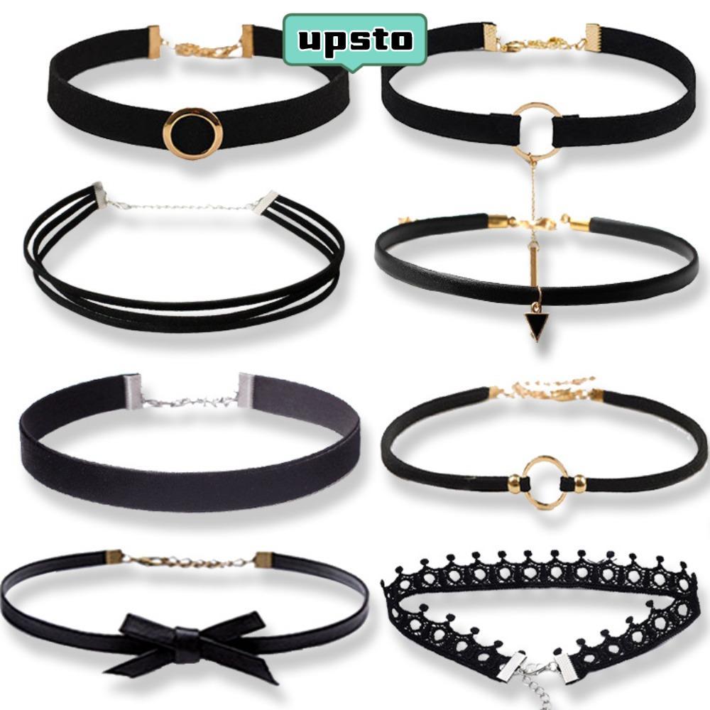 Choker ลูกไม้สีดำ.UPSTO ออกแบบหรูหรา ดึงดูดใจผู้หญิง