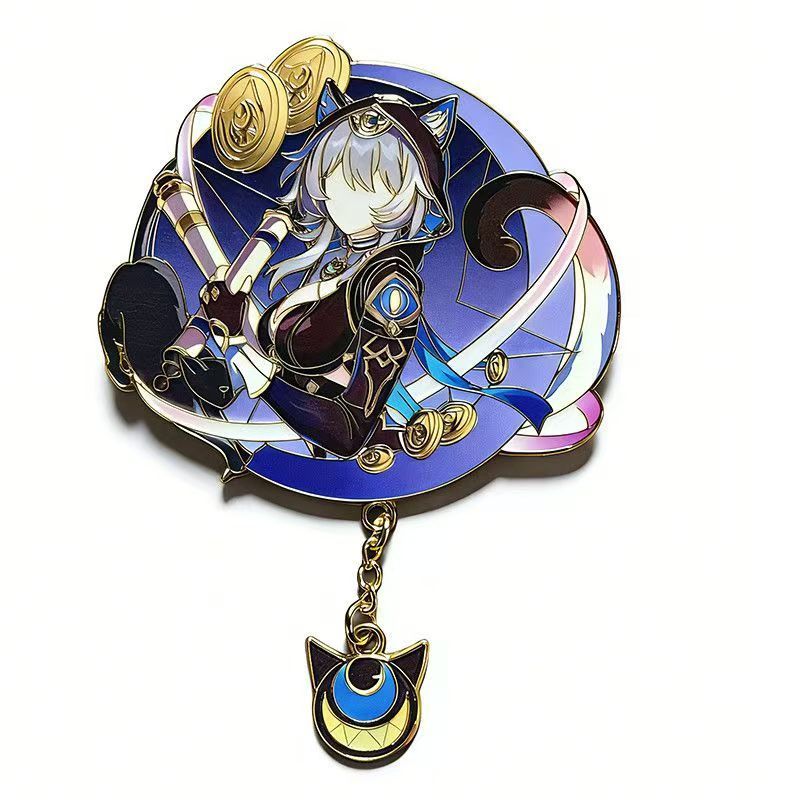 Cifera Cipher โลหะเคลือบ Badge อะนิเมะเกมตัวอักษร Pin Cat Eye จี้ Gold Plated Zinc Alloy เข็มกลัดสะส
