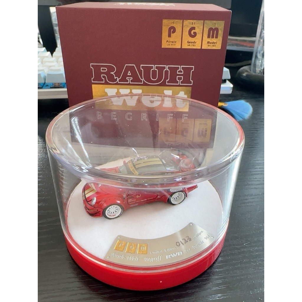 PGM Porsche 964 RWB Wide Body Red Cherry Blossom Alloy Full-Open รุ่นจําลองหมายเลข 0123 กล่องสีแดงสด