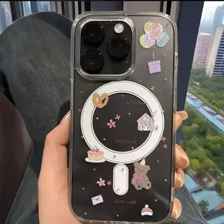 💎Snap&Co💎แม่เหล็กดูดแบบใส สําหรับ iPhone เรียบง่าย17 16 15 11 15 PRO max XR 12 13pro 7P 14 pro max 16pro ป้องกันฝุ่น