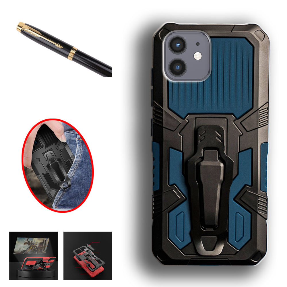 Apple iPhone 11 iPhone 12 Heavy Duty Military Grade Buckle Hard Protection กันกระแทก Grip ทนทานเคสโทรศัพท์สองชั้นฝาหลัง