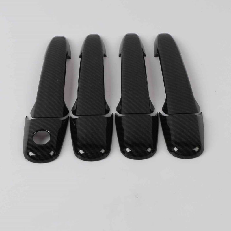 เหมาะสําหรับ 2006-2011 Lincoln MKZ MKX Handle มือจับประตูด้านนอกชามประตูคาร์บอนไฟเบอร์ดัดแปลงตกแต่ง